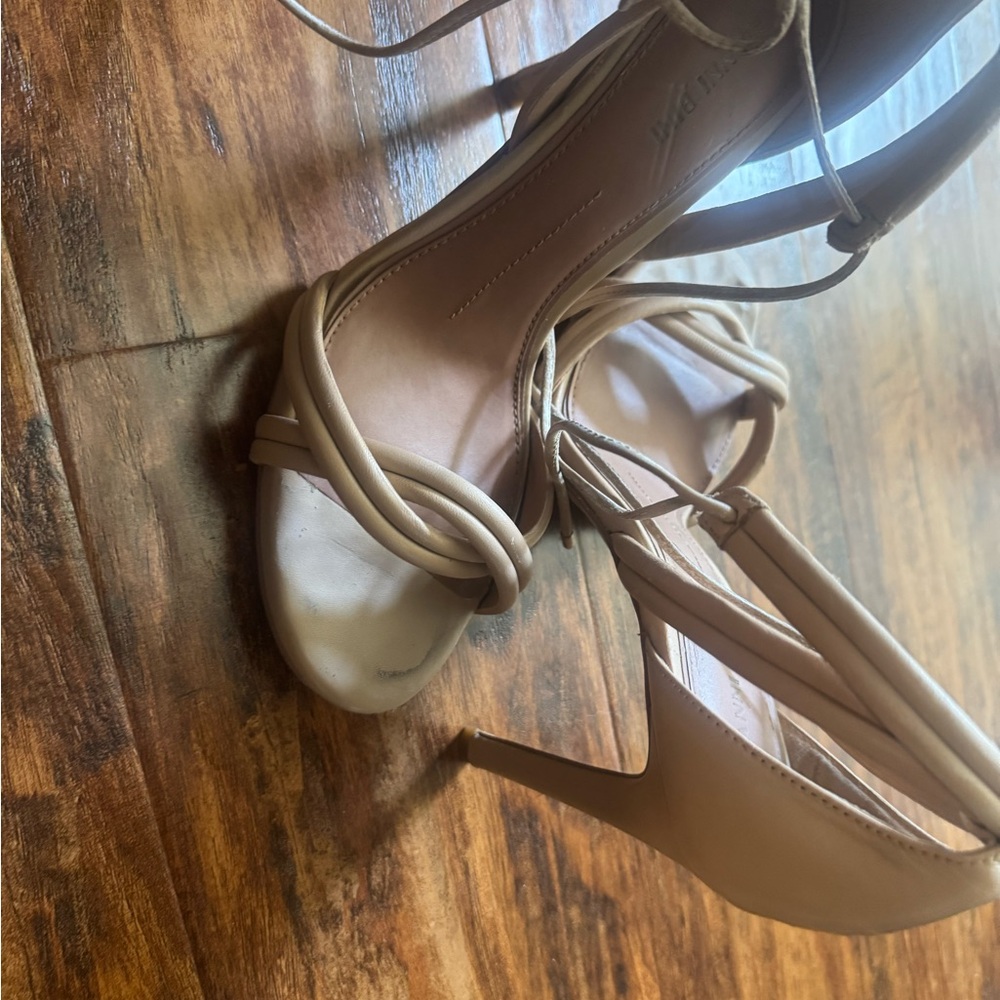 Elegant Beige Strappy Heels